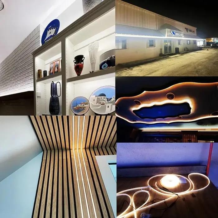 Bande lumineuse LED COB 288 diodes/M 220V prise ue RA90 blanc chaud 3000K 4500K 6500K bande LED Flex