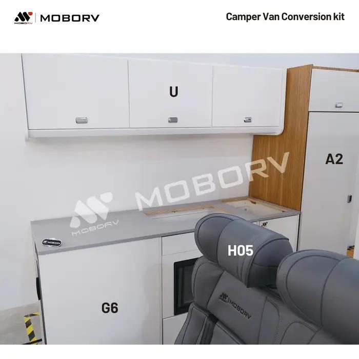 Kit de conversion de fourgonnette en camping-car MOBORV Sprinter Crafter MAN IVECO, armoire légère certifiée CE, appareils électroménagers, cuisine en kit DIY
