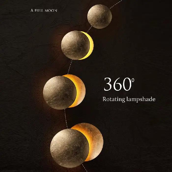 Moon Concept – applique murale solaire en éclipse, style nordique Vintage, luminaire décoratif d'int
