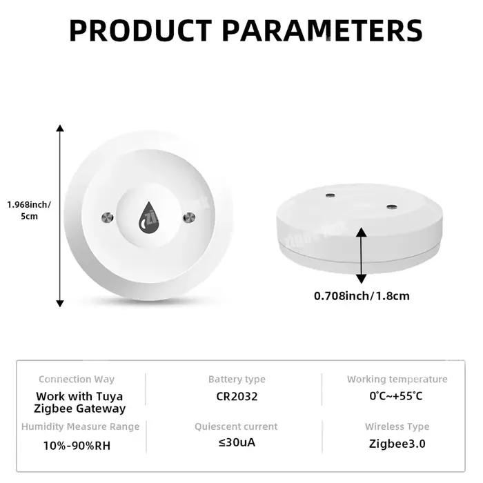 Capteur Intelligent de Fuite d'Eau pour Tuya ZigBee 3.0 Surveillance à Distance Via Application Détection de Débordement Cuisine Salle de Bain Occasions Spéciales