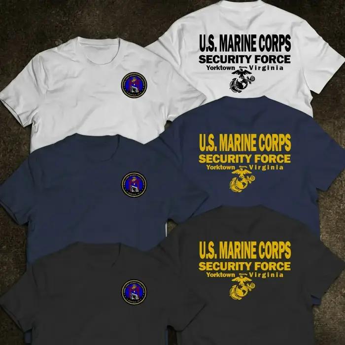 Tshirt MCSF Corps des Marines USA Hommes Style Décontracté Col Rond Coton Manches Courtes Polyvalent Occasions Spéciales