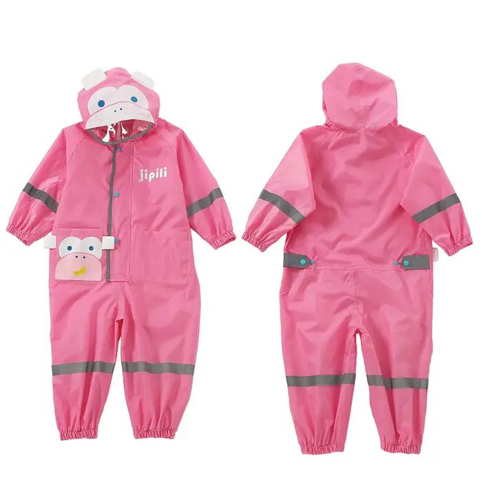 Manteau imperméable pour enfants de 1 à 10 ans, combinaison imperméable à capuche, une pièce, mignon, dessin animé, vêtements de pluie pour bébés