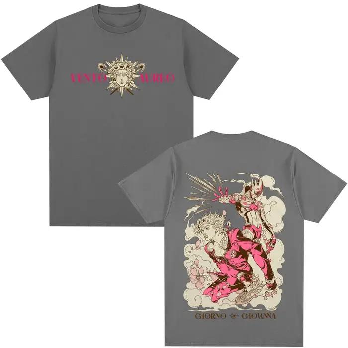 T-shirt Giorno Giovanna Anime Jojo Bizarre Adventure Manga Hommes Femmes Vêtements Coton Décontracté Surdimensionné Pour Fans Occasions Spéciales