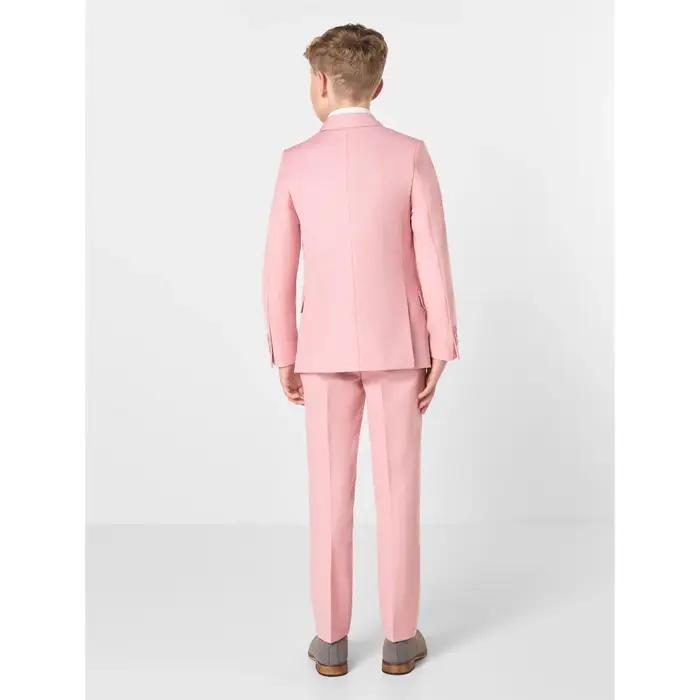 Ensembles roses pour enfants, 3 pièces, élégant, revers cranté, simple boutonnage, costume formel dé