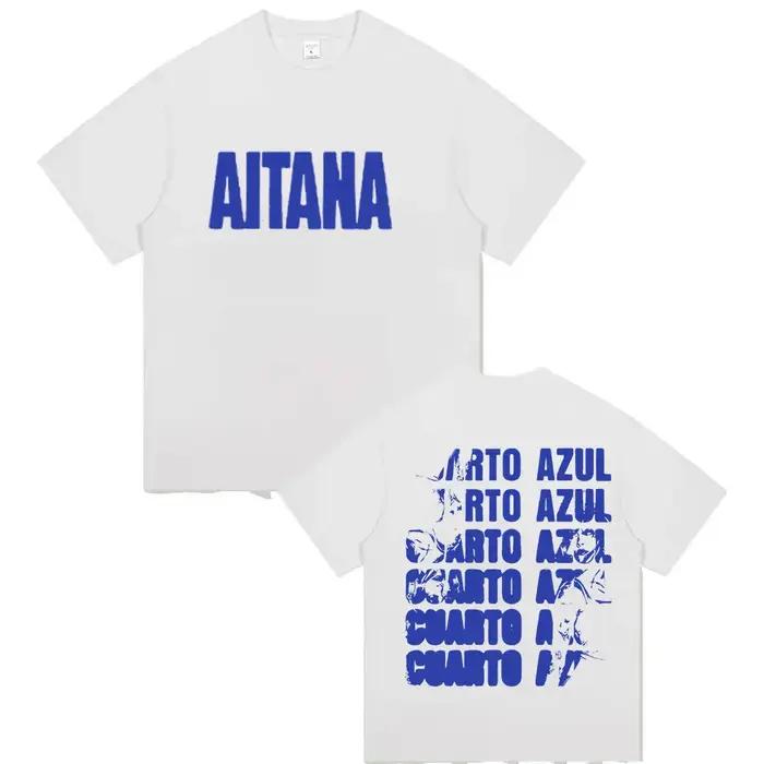 Chanteur Aitana Cuarto Azul Tour 2025 impression T-shirt hommes femmes Hip Hop Fans vêtements à manc