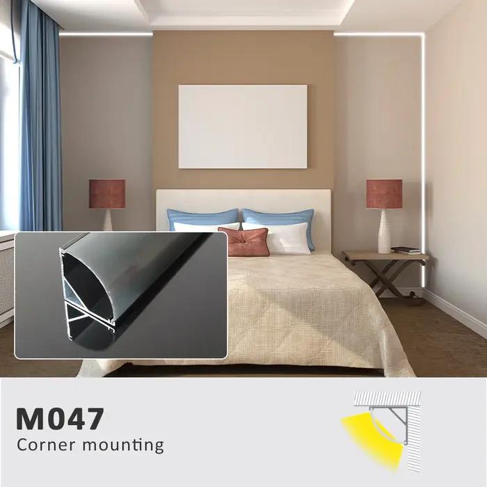 Bande lumineuse LED 50CM, canal profilé en aluminium, diffuseur noir argenté, couvercle PC pour 8mm/