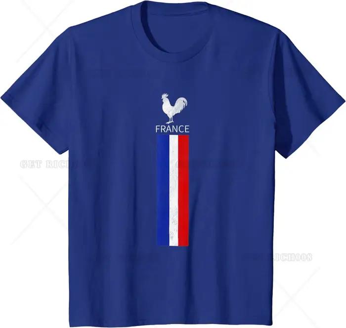 T-shirt en coton de l'équipe de football de France décontracté pour hommes quatre saisons occasions quotidiennes et événements