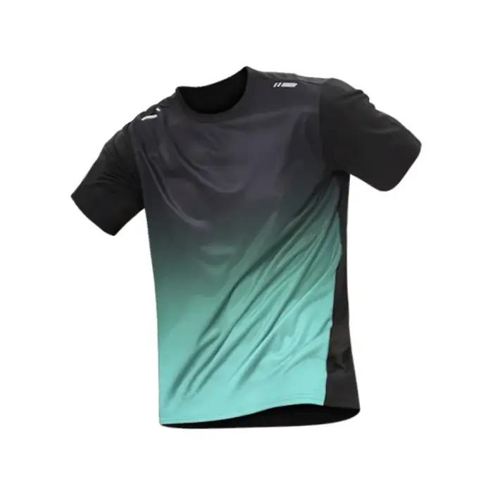 Vêtements de sport pour hommes, manches courtes et shorts en soie glacée, vêtements de course, T-shi