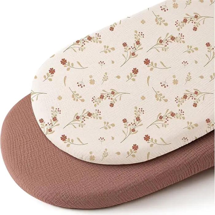 Drap-housse de berceau pour bébé, 2 pièces, housse de matelas à langer pour nouveau-né, imprimé soli