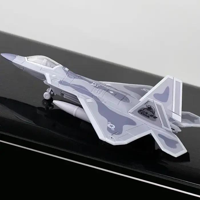 Avion de chasse F22 Raptor en alliage, série d'avions de chasse, modèle métallique militaire avec effets sonores et lumineux, cadeau pour exposition en zone touristique