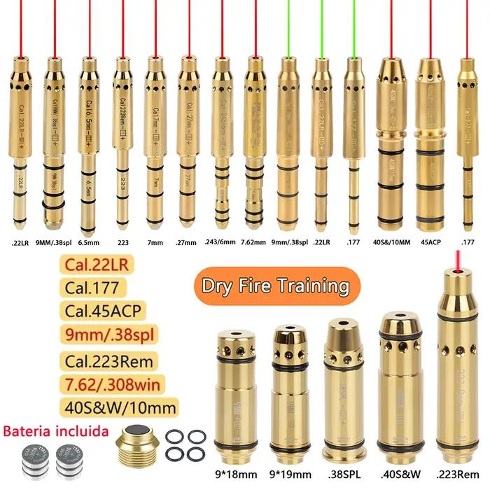 Cartouche d'entraînement tactique pour lasers à point rouge, munitions d'entraînement au tir, utilisation facile, 9mm 9x19mm 380ACP 380ACP 223Rem 45ACP
