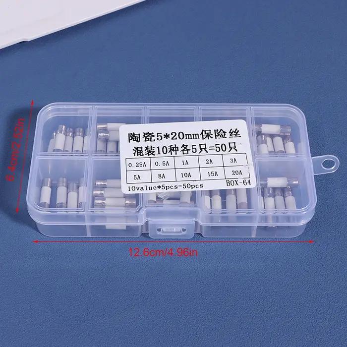Cartouche de fusibles en céramique 100 pièces 5mm x 20mm pour sécurité domestique et professionnelle haute tension 250V