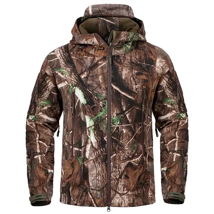 Veste tactique de Camouflage à coque souple silencieuse pour hommes, imperméable, polaire chaude, ve