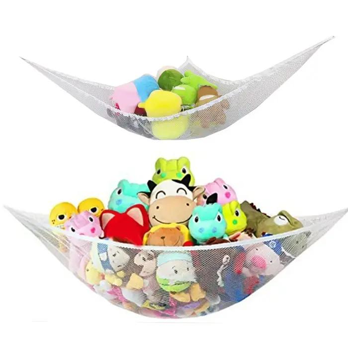 Filet en maille suspendu pour enfants organisateur de rangement angle blanc jouets peluches chambre de jeu et salle de bain