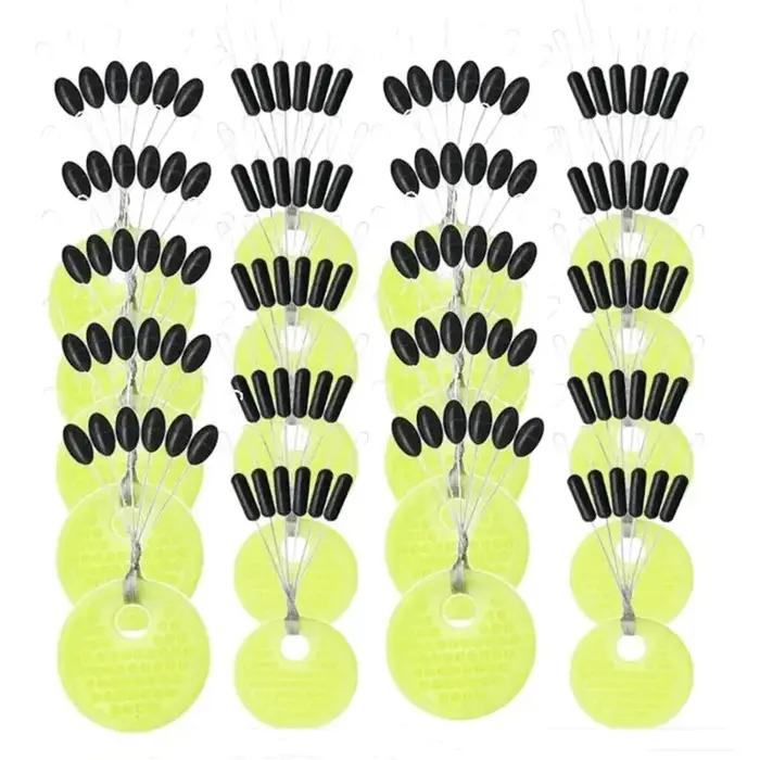 Flotteur de pêche en caoutchouc pour carpe de mer, bouchon narnoir, 60 pièces/10 groupes