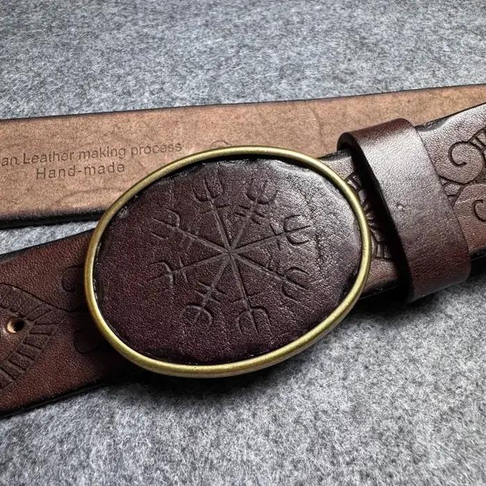 Ceinture en cuir véritable pour hommes, sangle de luxe de styliste, peau de vache épaisse, boucle en