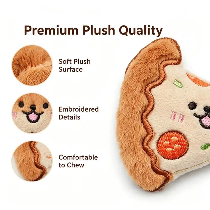 Jouets en peluche pour chiens en forme de nourriture avec couineur ensemble de jouets à mâcher interactifs et doux pour petits chiens et chiots occasions de jeu quotidien et entraînement