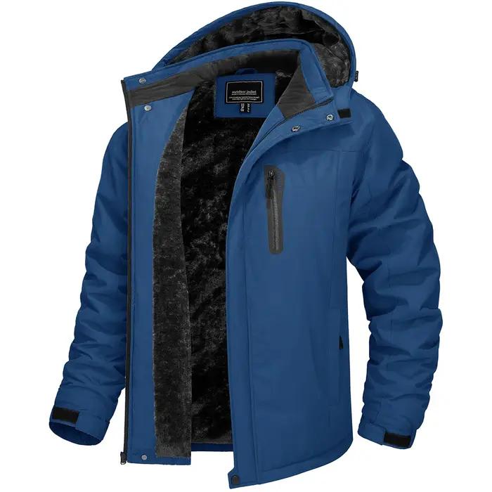 TACVASEN hommes doublure polaire chaleur veste hiver neige travail extérieur manteau à capuche poches zippées imperméabl