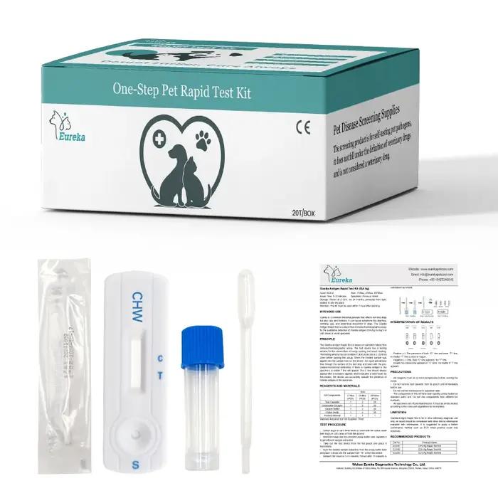 Kit de test rapide d'antigènes canins Ranlraka CDV CPV RBV TOXO Giardia (GIA) CHW Ag 20 pièces, kit vétérinaire fiable pour chien