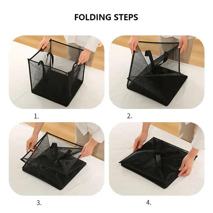 Panier à linge pliant, organisateur pour vêtements sales, salle de bain, sac de rangement en maille, panier de rangement pour vêtements ménagers