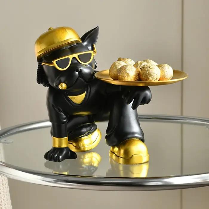 YuryFvna-Figurine Bouledogue Français Moderne avec Capuchon pour les Amoureux des Chiens