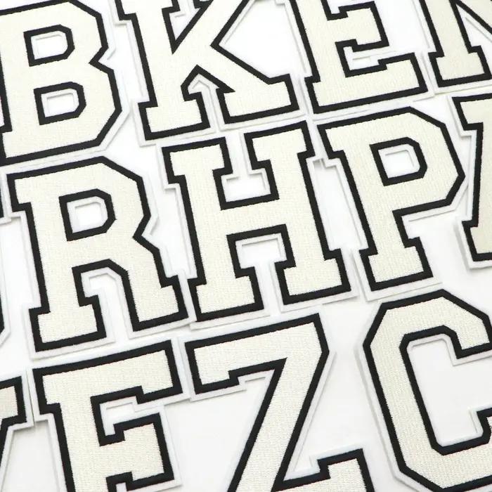 Patchs de lettres blanches A-Z 0-9 pour vêtements
