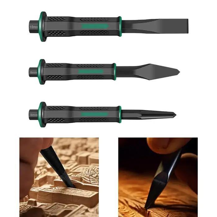 Ensemble de 3 ciseaux à maçonnerie avec protection des mains, en acier au chrome-vanadium, outils de
