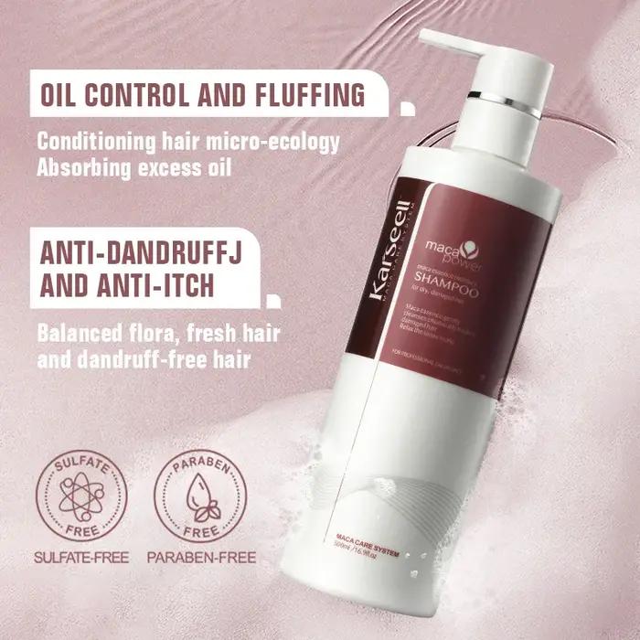 Karseell 500 ml shampooing à l'huile d'argan extrait de plantes shampooing lisse hydratant pour chev