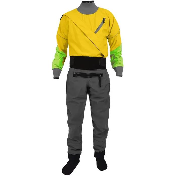 Combinaison sèche de kayak pour hommes en polyester et néoprène solide couleur noire jaune rouge ou verte pour activités nautiques plongée et kayak