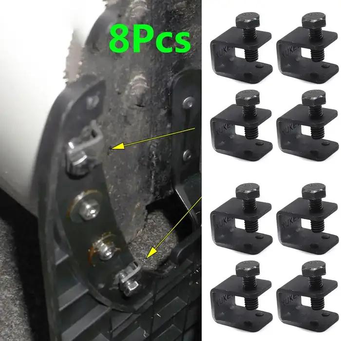 8x garde-boue universel noir C U, pinces à boulon sans perçage, Clips pour voiture AUTO avec bride d