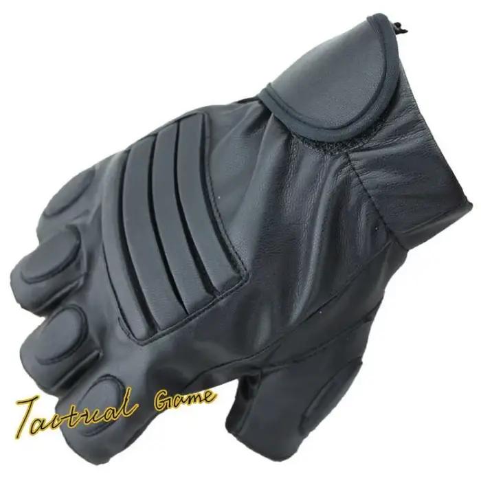 Gants tactiques russes demi-doigts cuir Storm pour chasse tir sportif protection renforcée