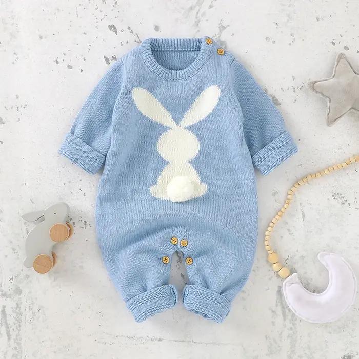 Barboteuse tricotée en forme de lapin pour bébé