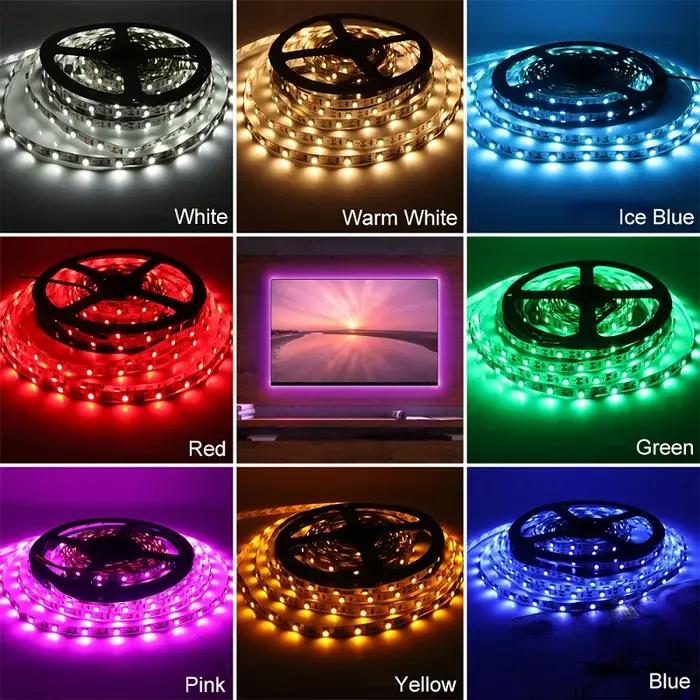 DC 5V USB LED bandes 2835 5050 blanc chaud blanc RGB Tira LED bande TV fond éclairage bande décor à