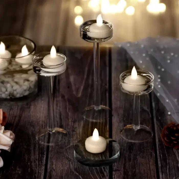 2-48 pièces bougie chauffe-plat LED flottante Flicke