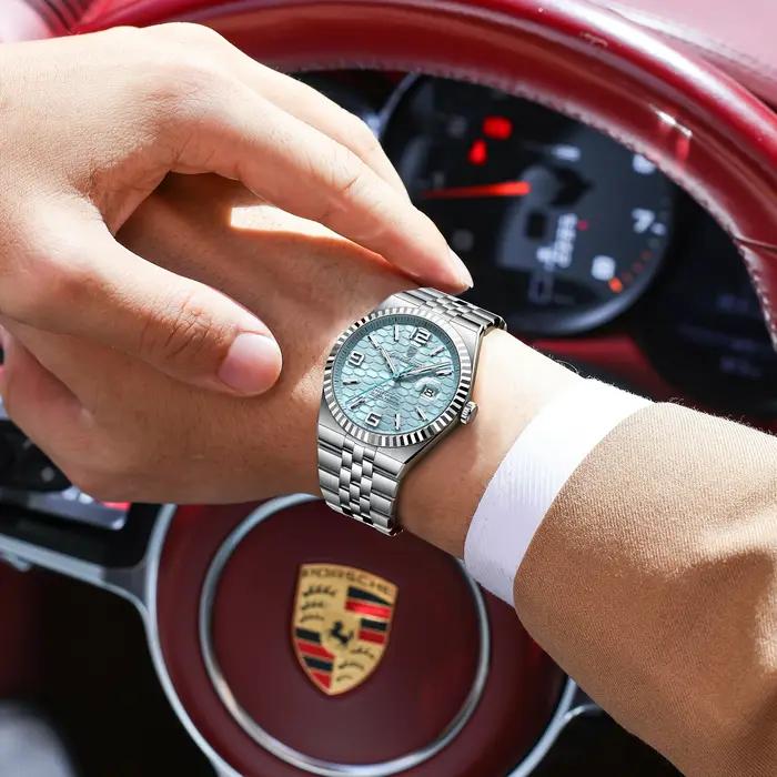Montre homme POEDAGAR quartz luxe étanche - Acier inox lumineuse calendrier affaires marque originale qualité