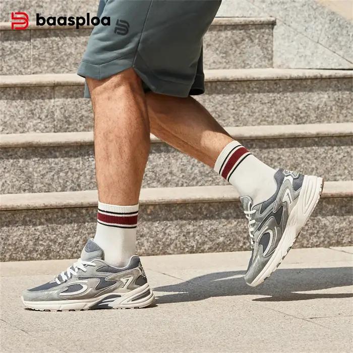 Baasploa-Chaussures de course légères en maille pour hommes, chaussures de sport décontractées, resp
