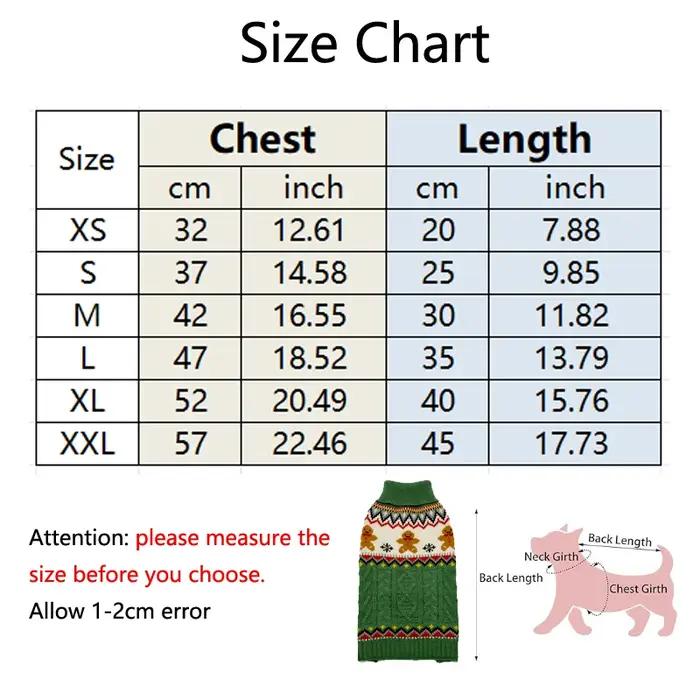 Noël rouge vert renne col haut pull doux pour chien chiot vêtements d'hiver