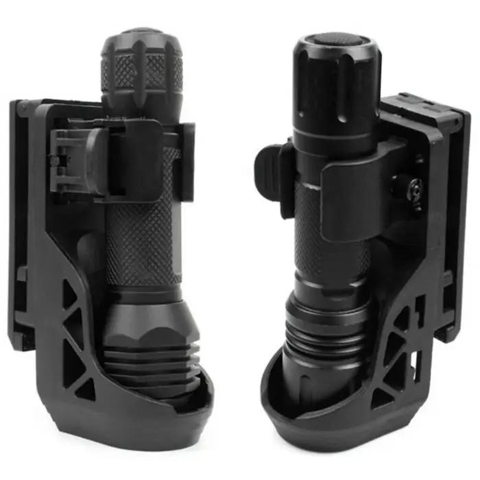 Holster torche tactique avec système de verrouillage latéral à levier rotation 360° démontage rapide lampe de poche
