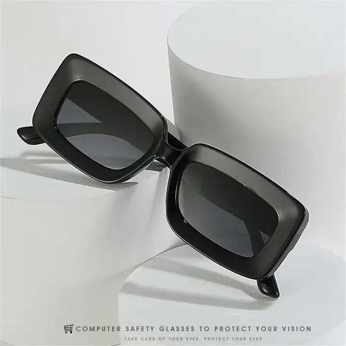 Lunettes de soleil rectangulaires à grande monture pour femmes, lunettes carrées violettes, lunettes