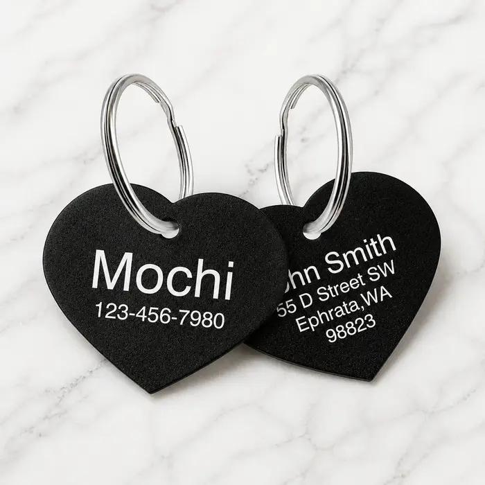 【Personnalisé】Plaque d'identification pour chien gravée sur mesure, plaque d'identification pour ani
