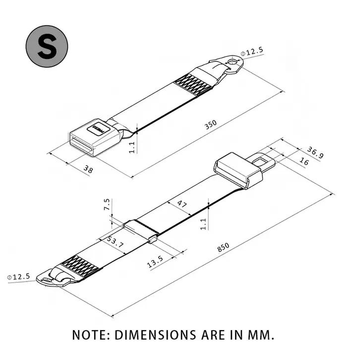 Ceinture de sécurité simple à deux points pour voitures