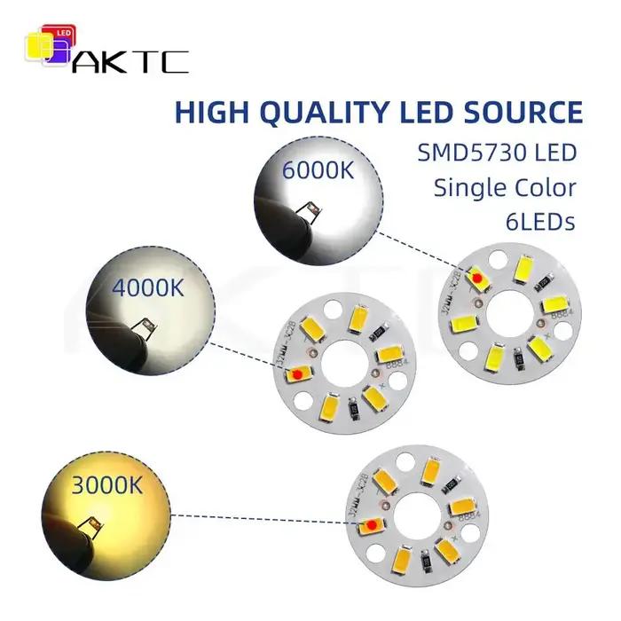 Panneau Lumineux LED DC 12V 3W SMD5730, 10 Pièces, Source de Lumière 6 Gible, Panneau Rond Dia 32mm,