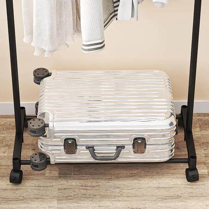 Porte-vêtements robuste pour rangement saisonnier avec étagère inférieure