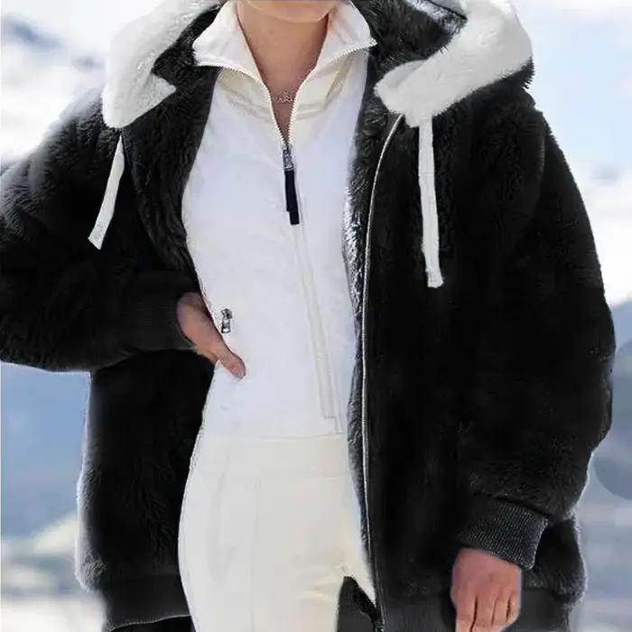 Manteau en peluche pour femme