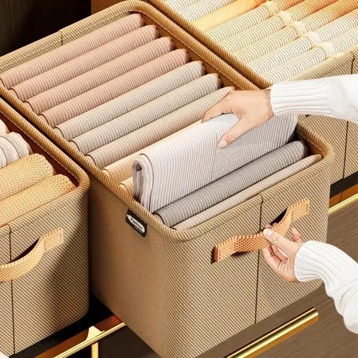 Organisateur de vêtements épais pliable en tissus non tissés pour rangement pratique et élégant dressing armoire tiroirs pulls pantalons occassions spéciales