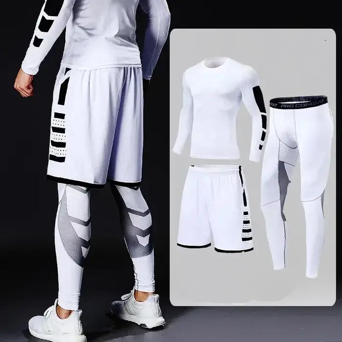 Survêtement de course pour hommes, ensemble de vêtements de Sport d'entraînement, de Fitness, Leggin
