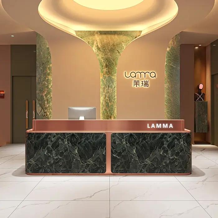 Bureaux de réception esthétiques personnalisés, modernes, simples, élégants, tendance, meubles commerciaux uniques et créatifs