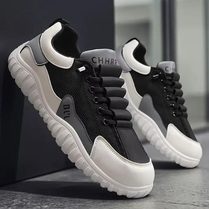 Chaussures pieds nus ELUVA à bout large pour hommes, baskets minimalistes en cuir synthétique, légères, ajustables, à enfiler, pour la marche