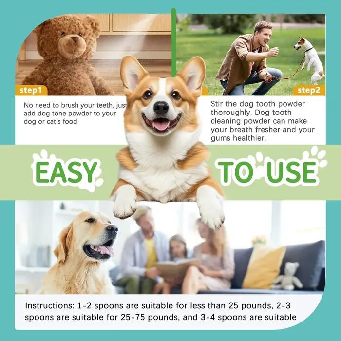 Poudre dentaire pour animaux de compagnie pour chiens et chats – Désodorisant naturel