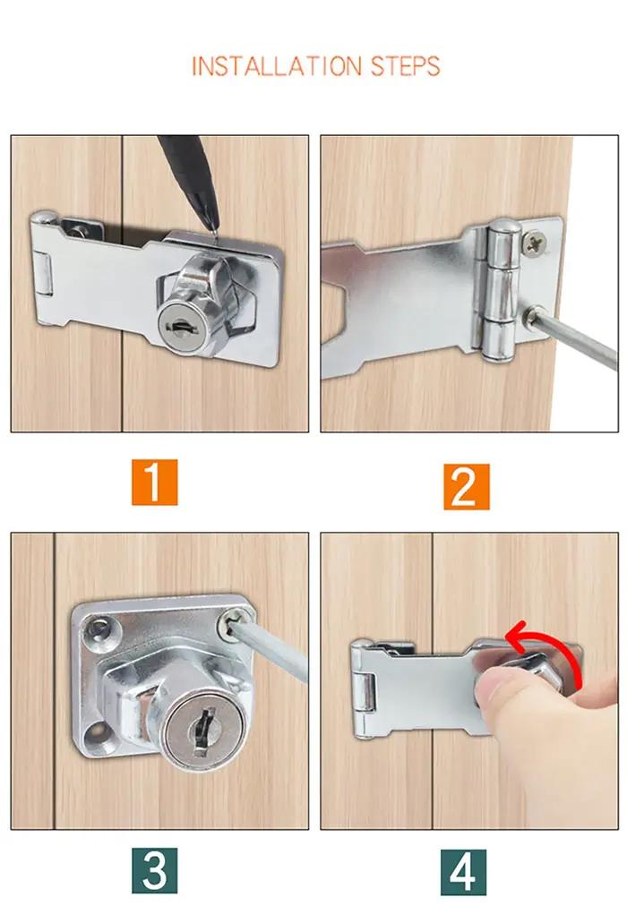 Serrure de meuble de sécurité avec came, clé intégrée, résistante à la corrosion, facile à installer pour armoire, tiroir, boîte aux lettres et plus